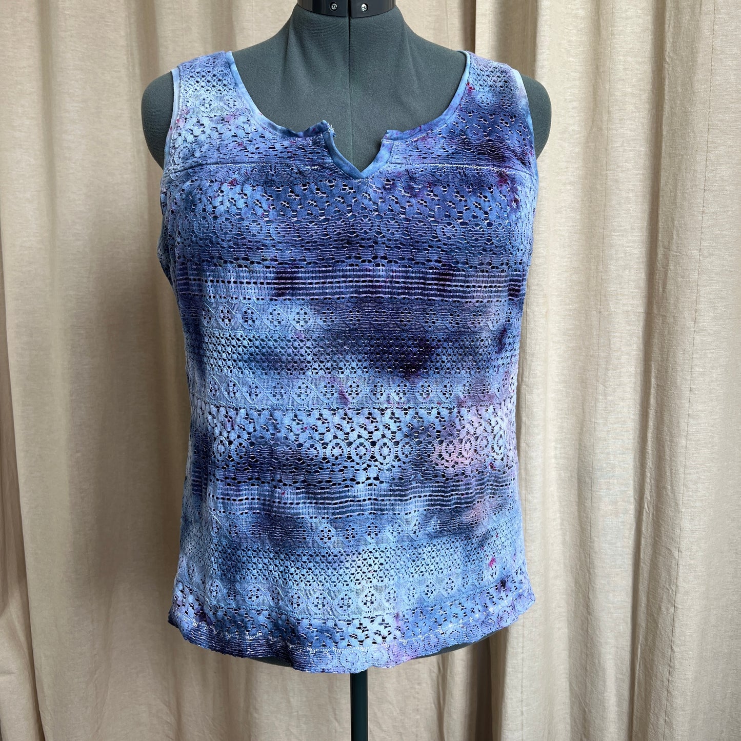 Tie Dye Tank Top, XL Space Lace Front Ice Dye